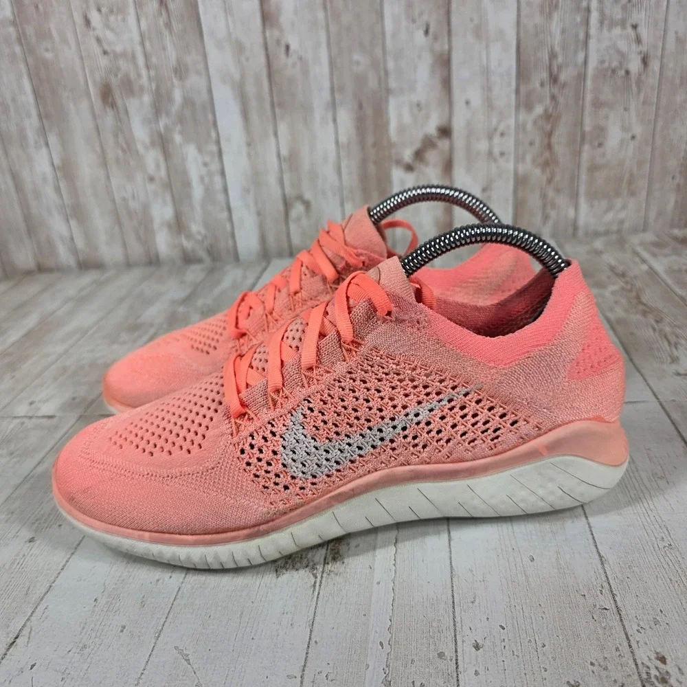 Nike Free RN Flyknit 2018 Womens 9.5 Crimson Pulse Pink Running Shoes 942839-801